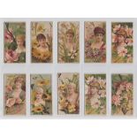 Cigarette cards, USA, Duke's, Floral Beauties & the Language of Flowers, 10 different cards (fair/