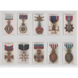 Cigarette cards, Taddy, British Medals & Decorations, Series 2, steel blue back (set, 50 cards) (