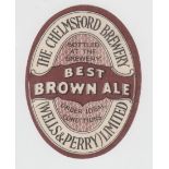 Beer label, The Chelmsford Brewery, Best Brown Ale, 85mm high, v.o. (gd) (1)