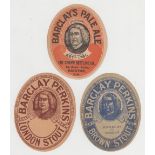 Beer labels, Barclay Perkins & Co Ltd, Southwark SE, 3 vintage Dr Johnson labels, London Stout,