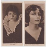 Trade cards, Woman's Weekly, Cinema Stars, 16 different on paper, issued between 4 Oct 1919 & 17