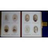 Photographs, a leather bound Victorian album containing a collection of approx. 120 carte de visites