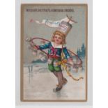 Trade card, Liebig, Floral Ornaments & Children Skating, ref S222, type card, scarce Russian