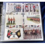 Postcards, a modern album containing approx. 145 mixed subject cards inc. good Military Art (