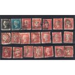 Stamps / Postal History, GB Victoria, 1d black, 2d blue and 19 x 1d reds (all plate 177), sold