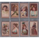 Cigarette cards, ATC, Beauties, green net and typeset backs, various series, (mixed condition,