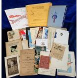 Ephemera, a mixed selection of approx. 45 items inc. Freemason's Dinner Menu's, Douglas Aeroplane'