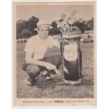 Trade card, USA, Golf, Wilson Sporting Goods, large b/w card showing photographic image of Sam Snead