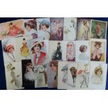 Postcards, Glamour, a collection of 24 artist drawn Glamour cards, artists inc. Fontan, Corbella,