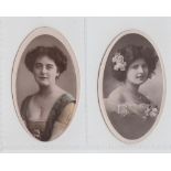 Cigarette cards, Kuit, British Beauties, (oval), 2 cards ref H244 picture nos 17 & 25, (vg) (2)