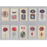 Cigarette cards, 4 sets, Hignett's, Ships, Flags, & Cap Badges A Series (25 cards) & International