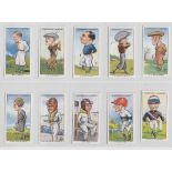 Cigarette cards, Churchman's, 2 sets, Sporting Celebrities (50 cards, gen vg) & Sporting Trophies (