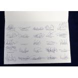 Football autographs, Scotland, fold-over card containing 24 squad signatures for the matches v