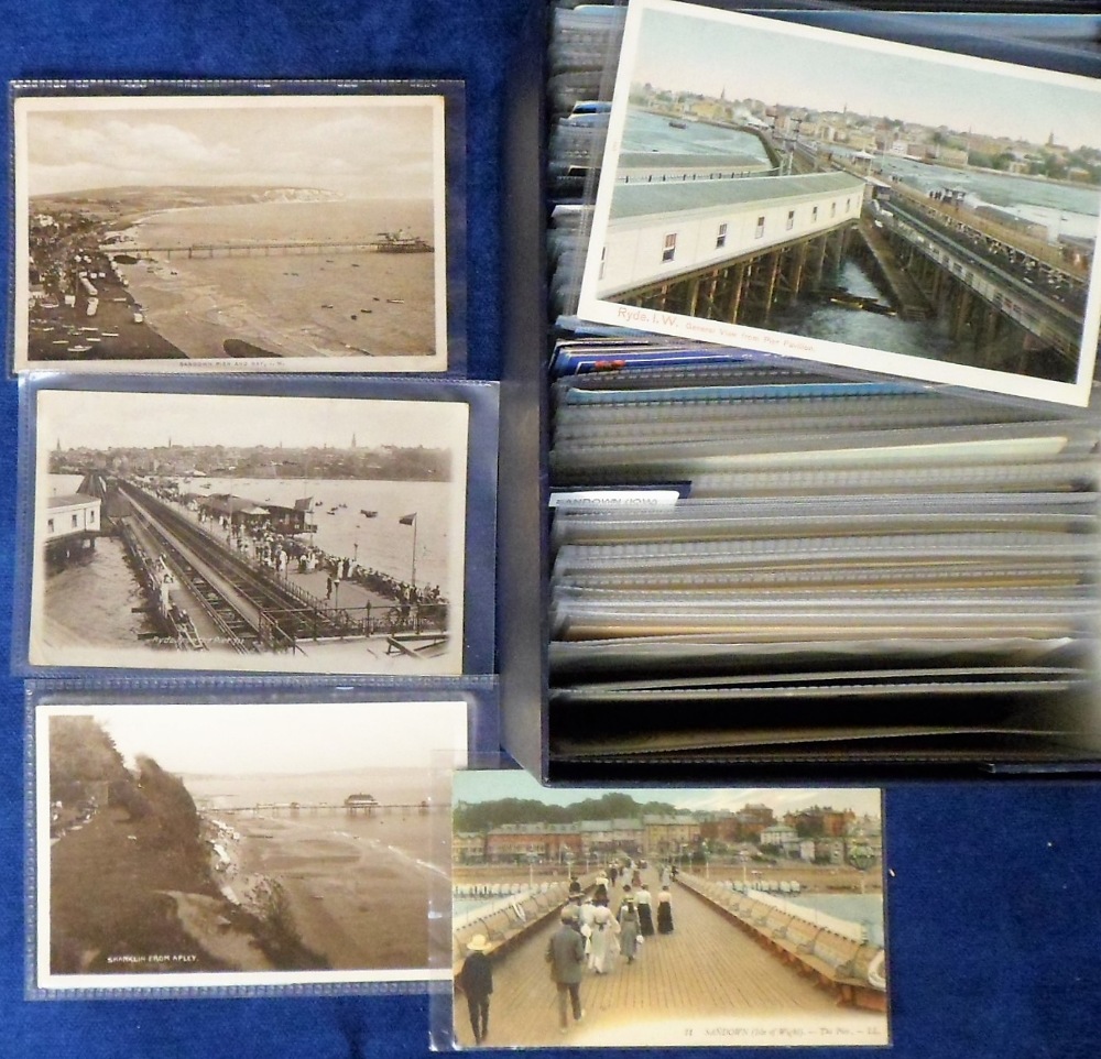 Postcards, Piers, Hampshire, Isle of Wight, a collection of approx 250 cards, all showing images