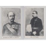 Trade cards, Anon, 'British Heroes of South Africa', two cabinet size b/w photographic cards, '