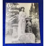 Tobacco advertising, Ogden's, board advertising card for Guinea Gold Cigarettes, b/w image showing