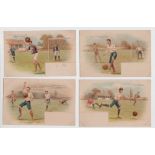 Postcards, Sport, a good selection of 8 early chromo's of Footballers (5) & Rugby players (3), no