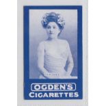 Cigarette card, Ogden's, Actresses, Tabs type, 'Berthet', front in dark blue, unrecorded? (vg) (1)