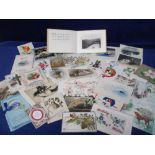 Ephemera, an attractive collection of over 300 greetings cards, 1890's to 1930s, inc. Christmas,