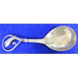 Collectables, A Carl M Cohr silver serving spoon measuring approx 16.5 cms with scrolling foliate