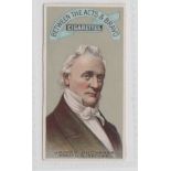Cigarette card, USA, Thos. Hall, Presidents of the United States, type card, James Buchanan, 1857-