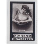 Cigarette card, Ogden's, Actresses, Tabs type, 'Nebria', front in black, plain back, unrecorded? (