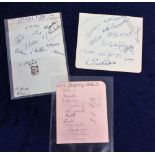 Football autographs, 3 album pages with Charlton 1938/39, 13 signatures (probably reserve side) also