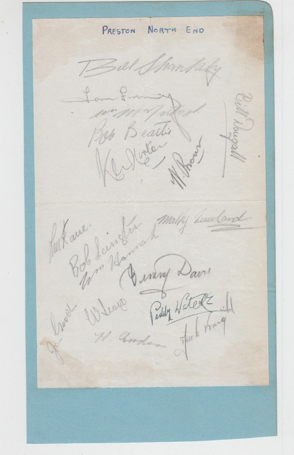 Football autographs, selection of signatures on extracted album pages, mostly 1946/7 and 1947/8,