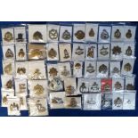 Militaria, a collection of 50 military badges (mostly cap badges, some collar dogs, sweetheart