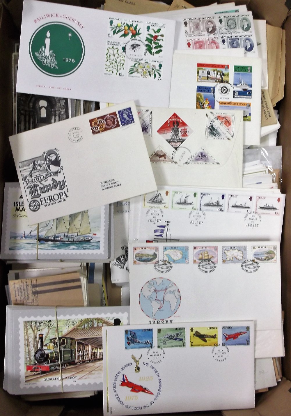 Postal History, large quantity of Jersey, Guernsey, Isle of Man and other islands covers, stamps,