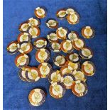 Football badges, World Cup 1970, Mexico, remaindered stock of 36 enamelled badges each one showing