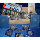 Coins, a selection of GB and Foreign coins, mostly sorted into bags by Country, inc. GB silver and