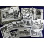 Postcards, Warwickshire, a selection of 50+ cards, 1910/1960's, printed and RP's, churches, street