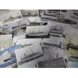 Postcards, Shipping, Naval, WW1 & WW2, mainly RP's, printed inc. coloured, battleships (Hood,