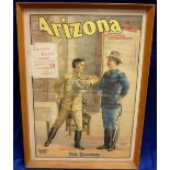 Theatre Poster, an original framed & glazed American poster for the play 'Arizona' by Augustus