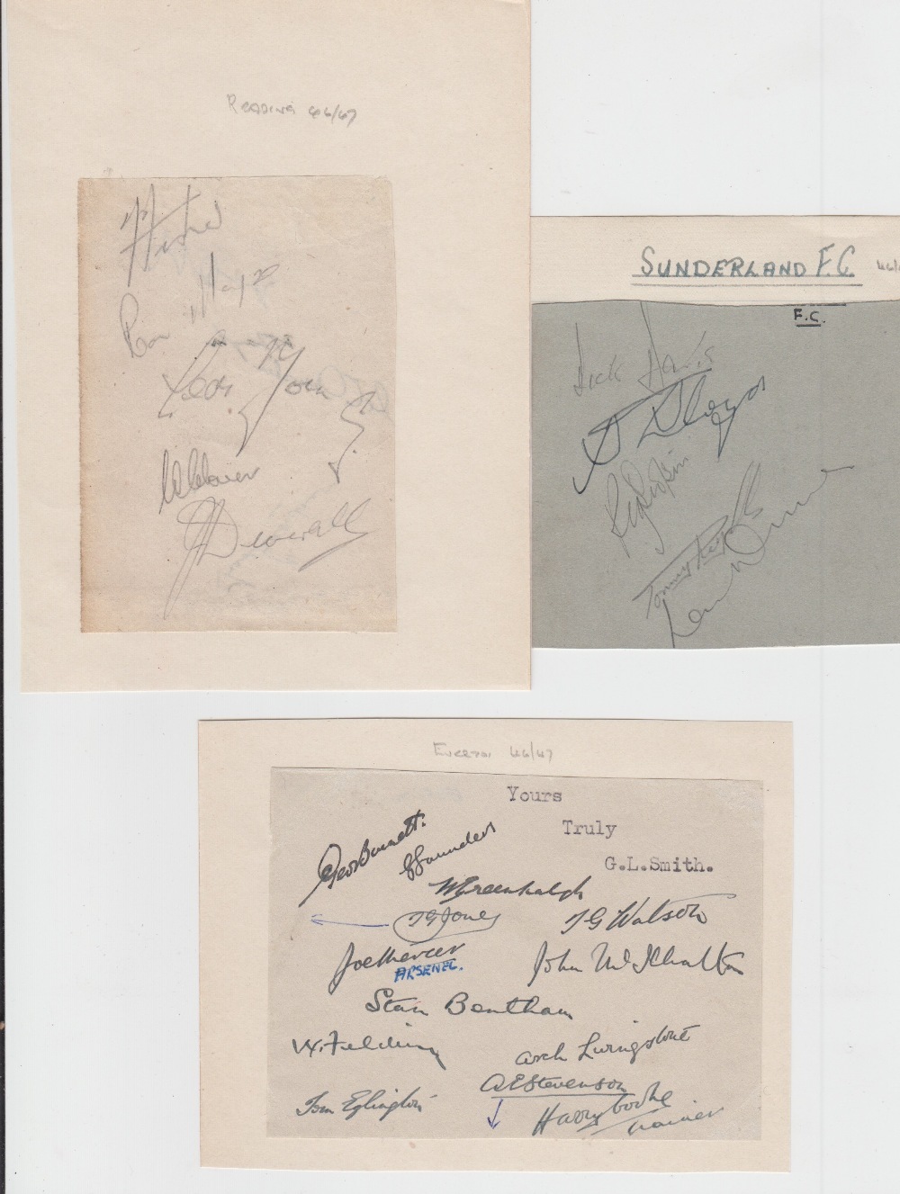 Football autographs, selection of signatures on extracted album pages, mostly 1946/7 and 1947/8, - Image 3 of 3