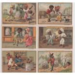 Trade cards, Liebig, 3 sets, Happy Negroes S202, The Negro and the Theft of Liebig S220 and Scenes