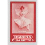 Cigarette card, Ogden's, Actresses, Tabs type, 'Fos-Colo', front in red, unrecorded? (vg) (1)