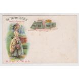 Tobacco issue, Wills, original advertising postcard for 'Three Castles Tobacco & Cigarettes' with