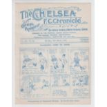 Football programme, Chelsea v Blackpool, 14 March 1925, Div 2, (ex-binder) (vg) (1)