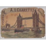 Tobacco advertising, Mason's, die-cut, hold-to-the-light advertising card showing Tower Bridge &