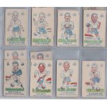 Trade cards, Football, S & B Products, Torry Gillick's Internationals (47/64), (all with green