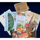 Ephemera, collection of 30+ items all relating to vegetables and vegetable growing inc. seed