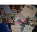 Ephemera, a collection of Services related ephemera to include Royal Air Force VR notice paper, 21