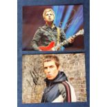Music Autographs, Noel & Liam Gallagher, two individual colour photographs, one showing Noel playing