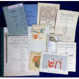 Ephemera, a collection of paper items mostly dating from the late 1800s to the 1950s. Noted, The