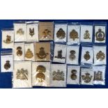 Militaria, 22 cap badges individually identified, mounted on card and bagged to include Kings Own