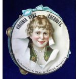 Tobacco advertising, USA, Chas. Millhiser, circular die-cut card advertising 'Virginia Star