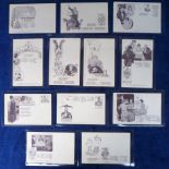 Postcards, unusual set of 12 early German cards, Ganze Series by W Werner, all with playing card