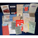 Ephemera, Bus, Coach and Tram, to inc. 1959 British Coach Rally souvenir programme, 1953 Ribble,